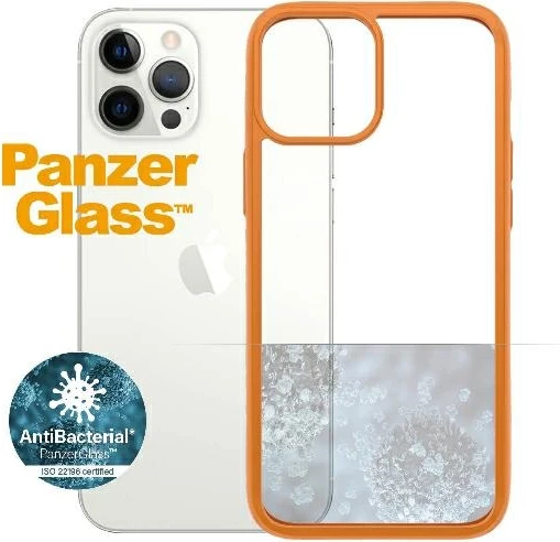 Prozoren oranžen ovitek za telefon PanzerGlass ClearCase za iPhone 12 Pro Max