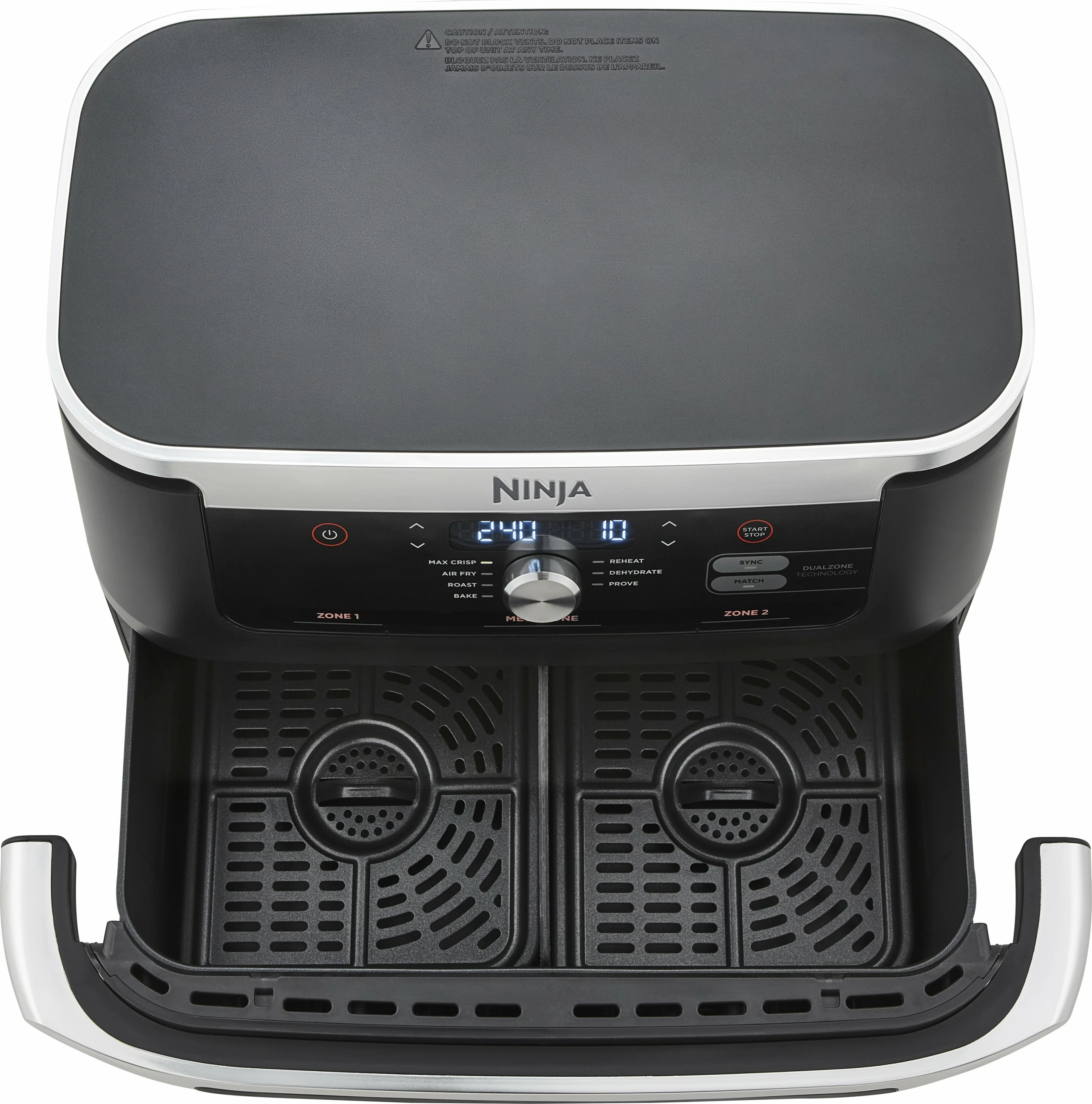 Pekač na vroč zrak, 10,4 L, 40–240 °C, za 8 oseb, dvojni, Ninja AF500EU, črno/nerjaveče