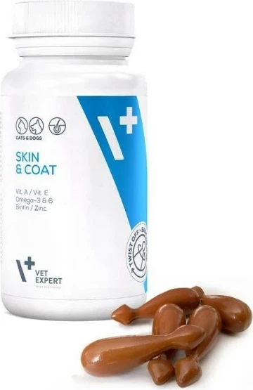 Suplement za kožo in dlako VetExpert Skin&Coat, 30 kapsul