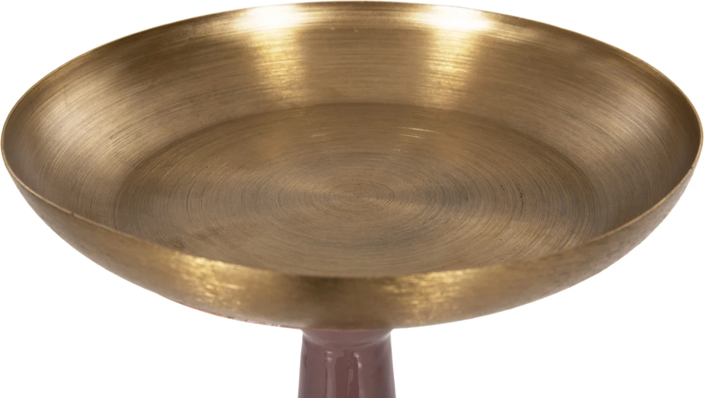 Svečnik (stebrič) GUNTUR FH4244.06 kovinski v svetlo koralno-zlati barvi Φ20,5x68Hcm