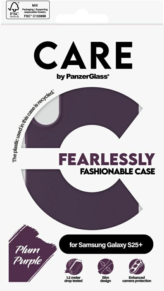Zaščitni ovitek PanzerGlass CARE za Samsung Galaxy S25+, vijoličen