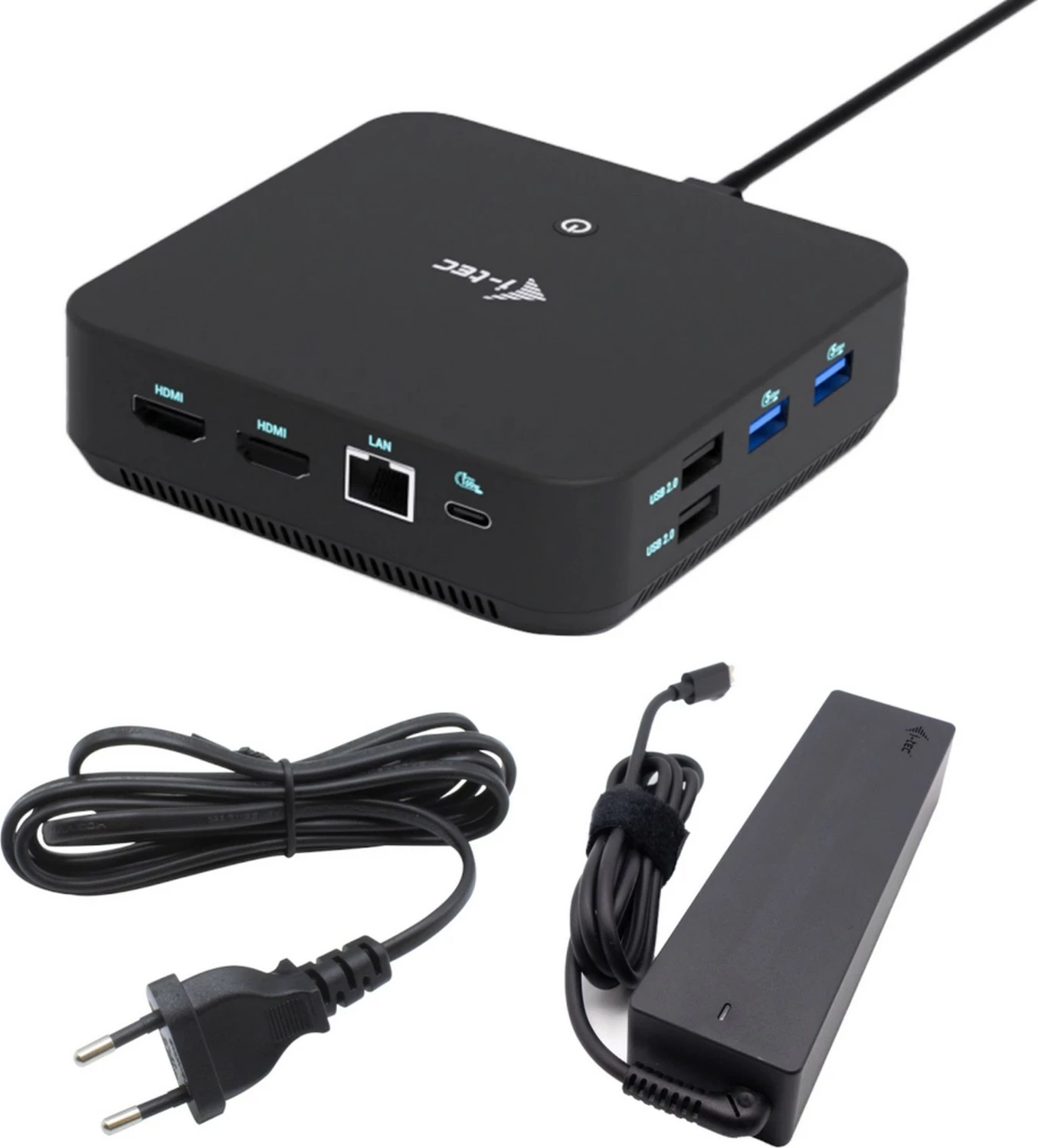 Univerzalna docking postaja i-tec USB-C DP Dual HDMI 4K 60Hz, 1x USB-C, 5x USB-A, Power Delivery 100W, LAN, audio, črna