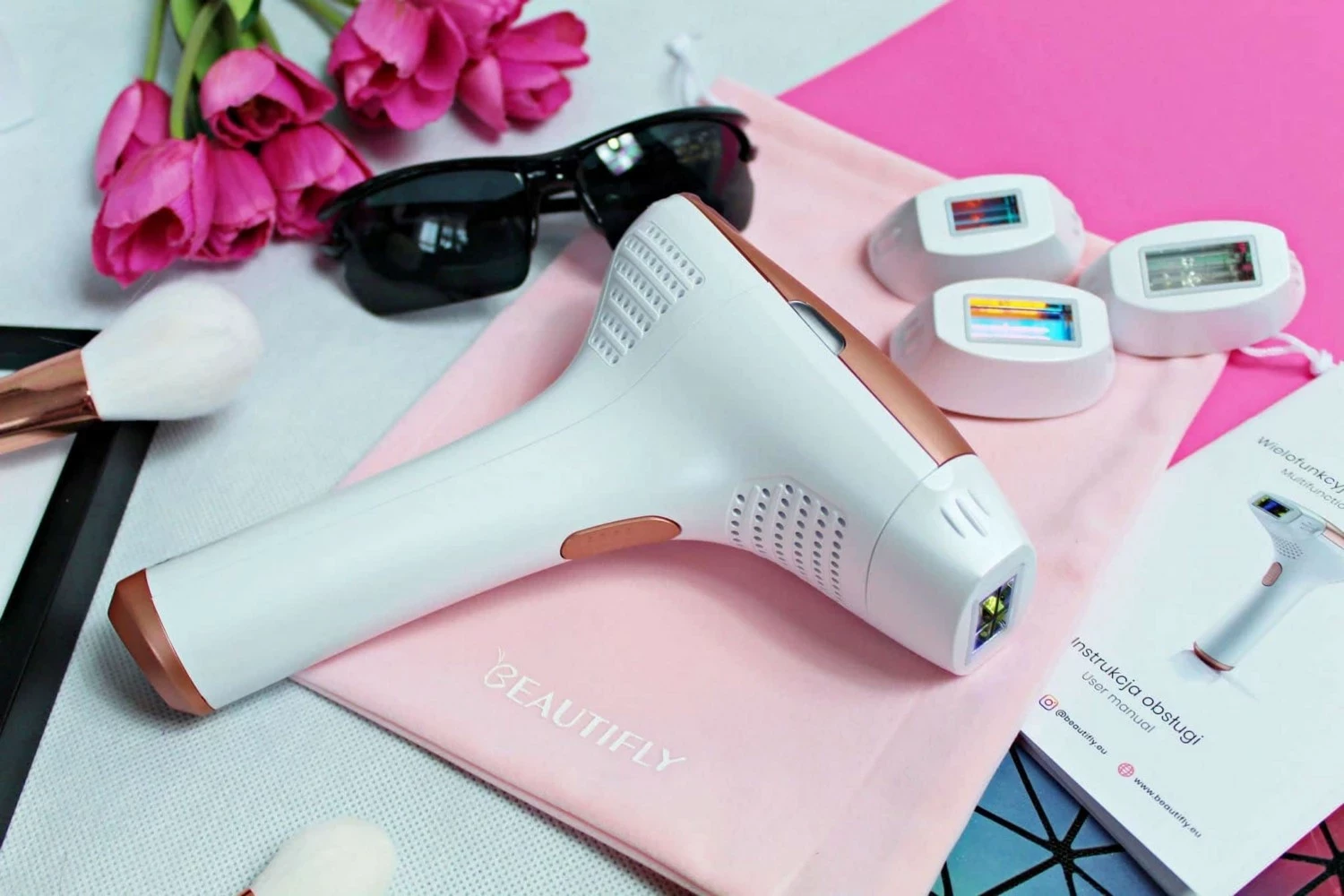 Depilator IPL Beautifly B-Shine PRO, 500000 utripov, 5 stopnje, belo-zlato