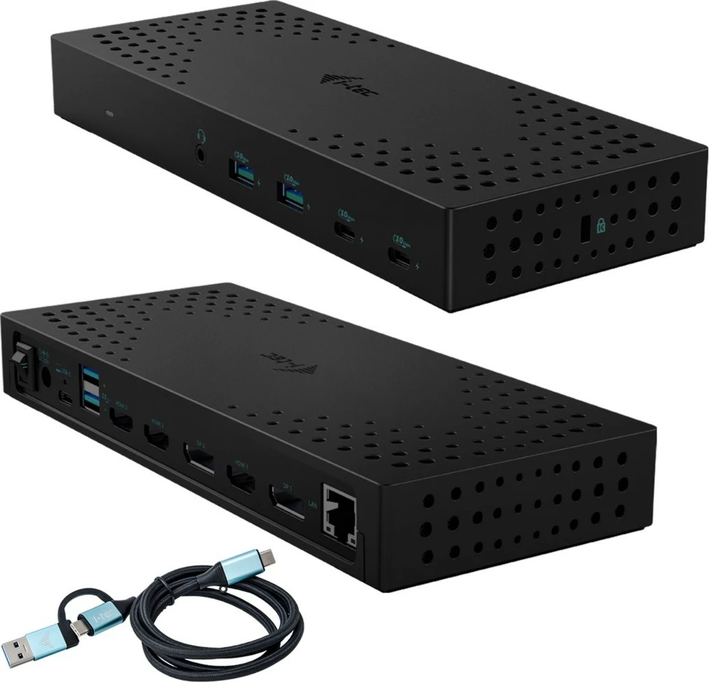 Dokovna postaja i-tec CATRIPLE4KDOCKPD2, 3x 4K, USB 3.0/USB-C/Thunderbolt, 100W, črna