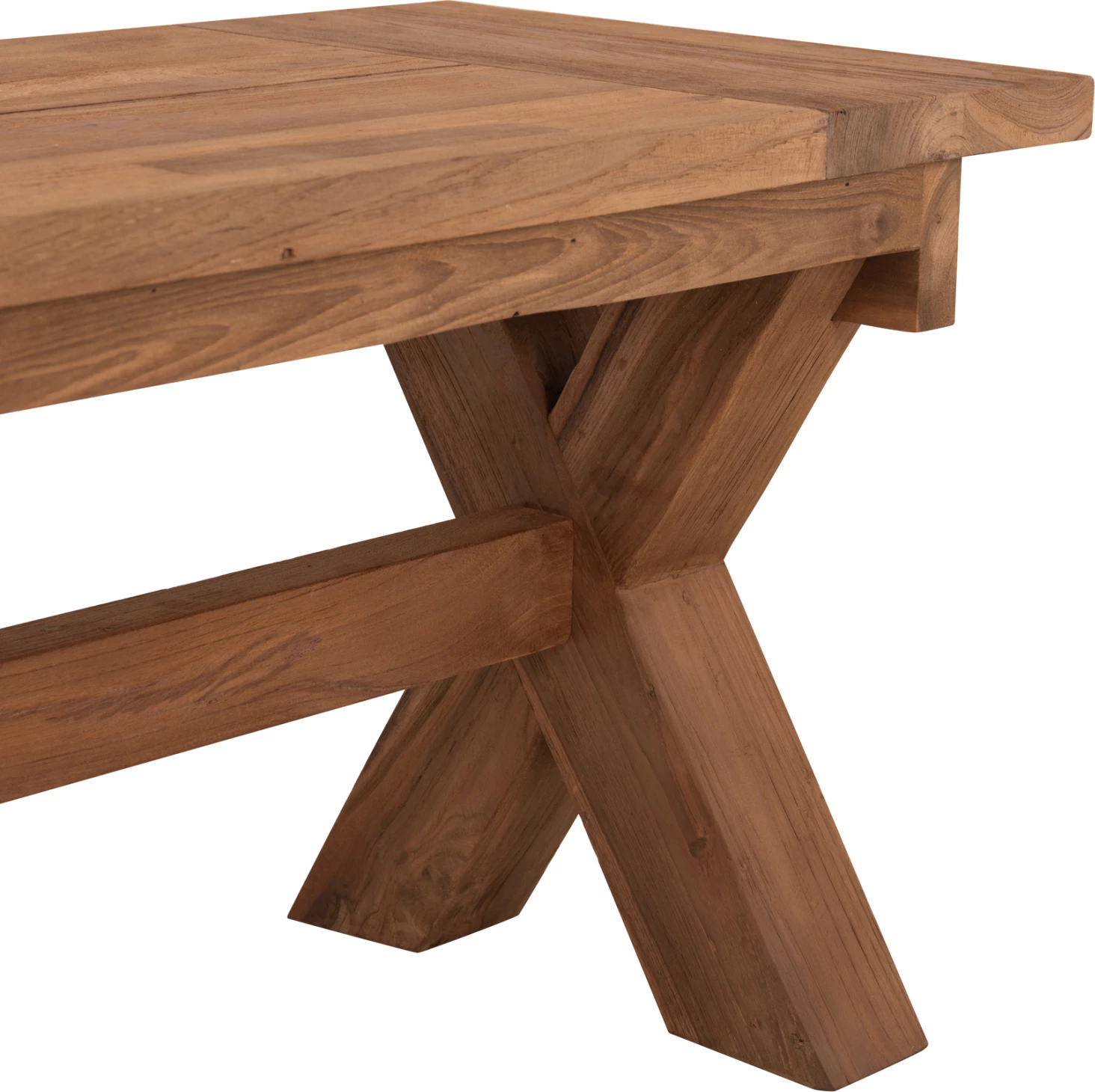 Zunanja klop FH9564 iz recikliranega tikovega lesa v naravni barvi 220x40x45Hcm