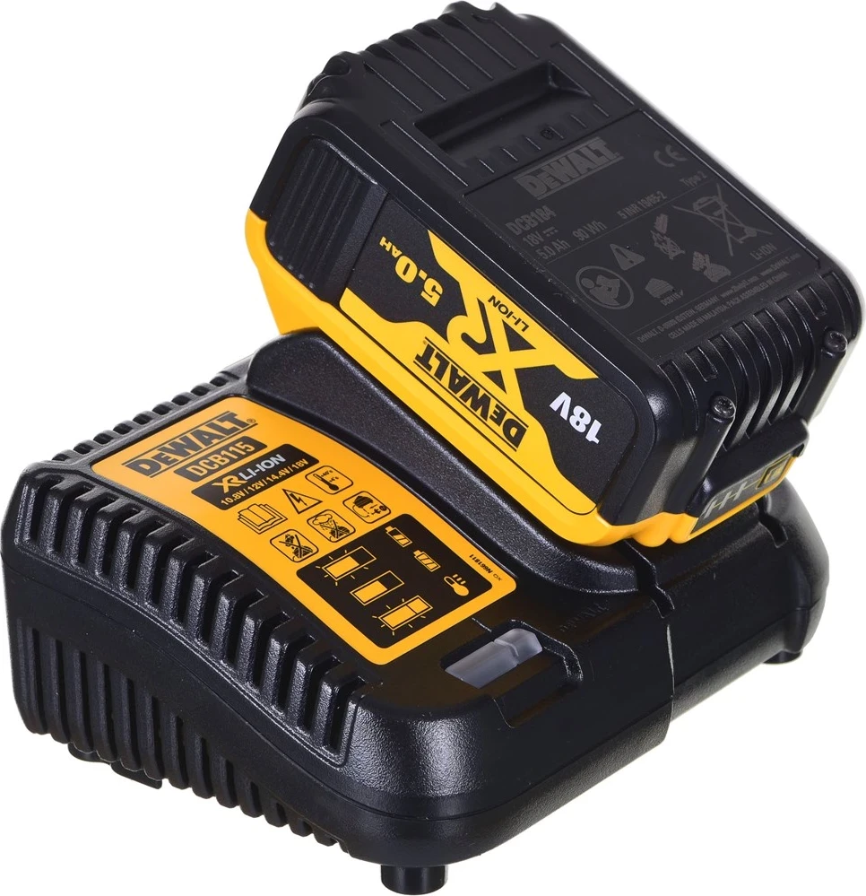 Kombinirani komplet vrtalnik/izvijač in brusilnik, DeWalt DCD796, DCG405 + 2x5,0Ah DCK208