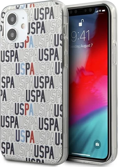 Ovitek za iPhone 12 mini, 5,4", U.S. Polo Assn. USHCP12SPCUSPA6, Logo Mania, bel