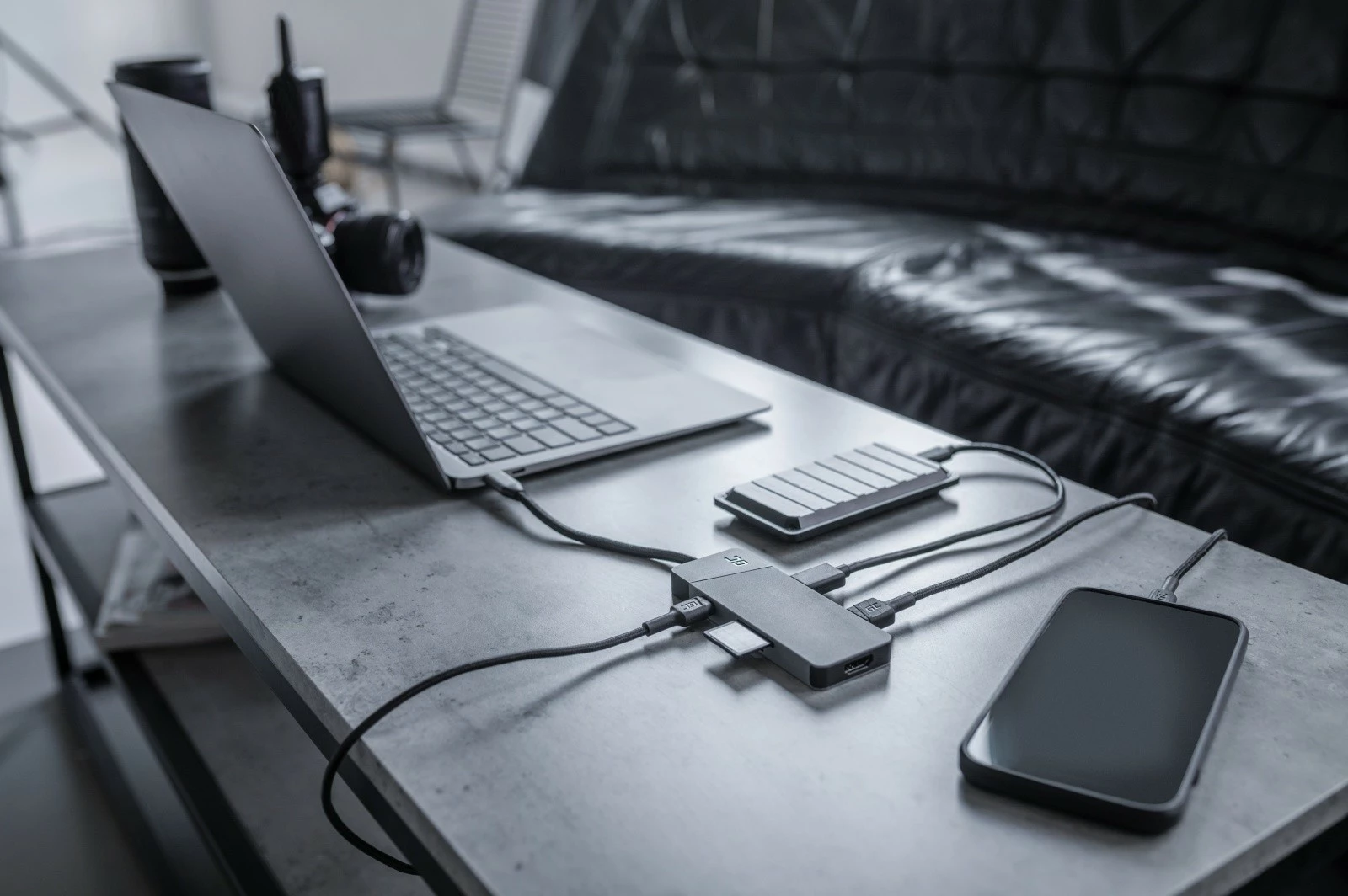 Hub adapter z 3x USB 3.1, HDMI 4K 60Hz, USB-C PD 85W, Green Cell HUBGC01, črno/srebrn