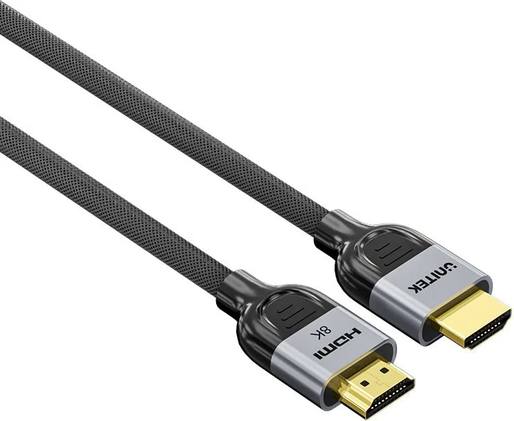HDMI kabel 2.1 LUX, Unitek, 1,5 m, 8K, črno-siv