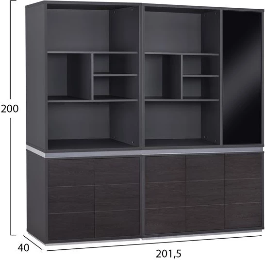 Profesionalna pisarniška knjižnica komplet 2 kosa Rosewood FH11201