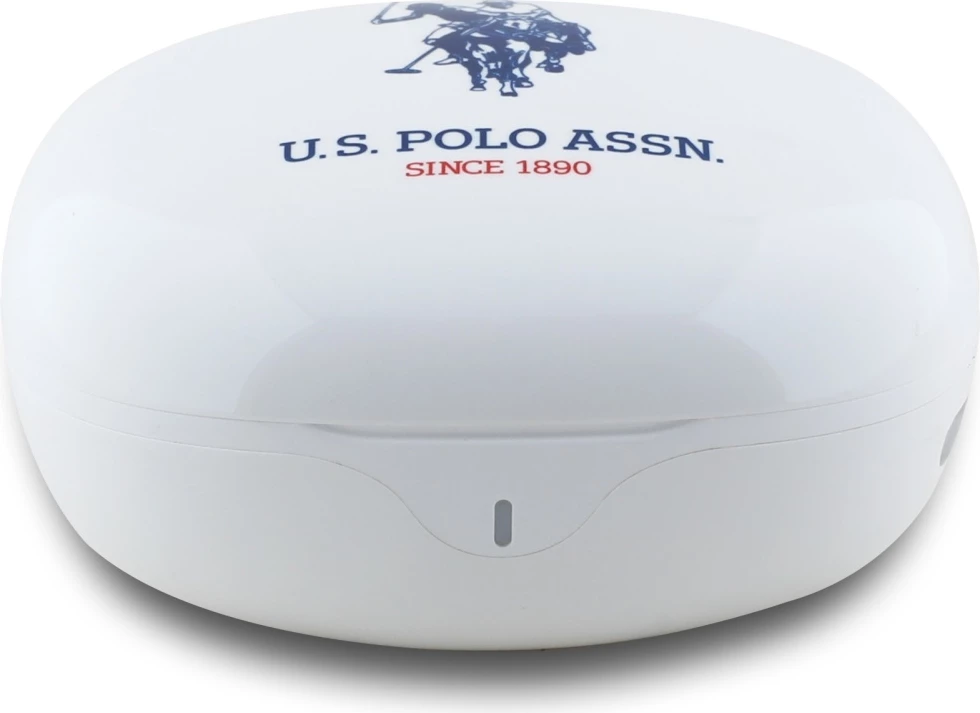 Brezžične TWS slušalke U.S. Polo Assn. DH Logo, Bluetooth 5.4, z ohišjem za polnjenje, bele