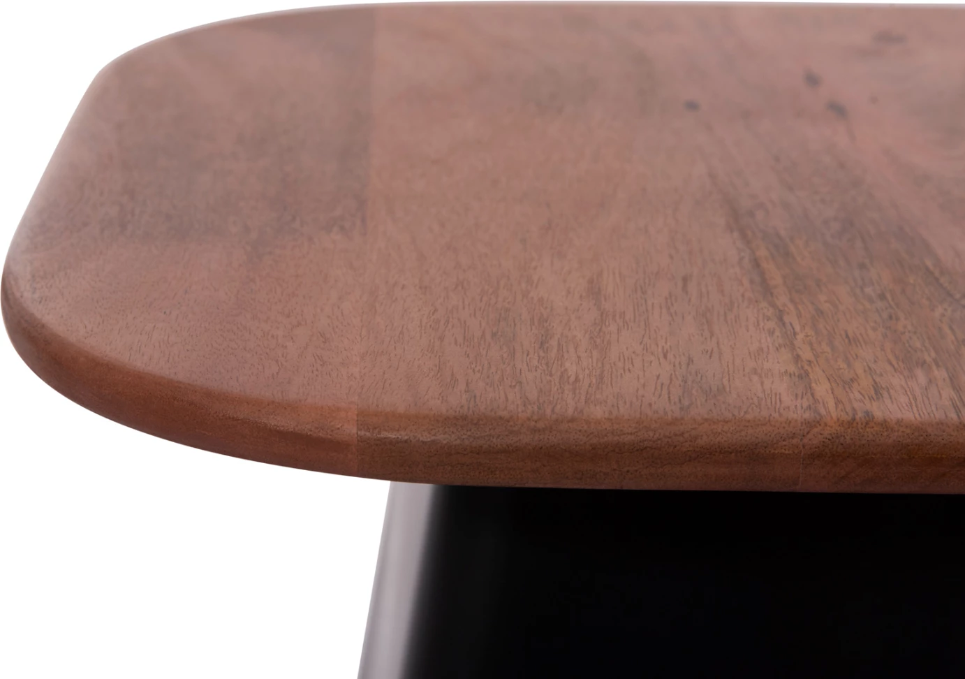 Klubske mizice 2 kosa VAIOLA FH9998 z mangovim lesom in črnimi kovinskimi podstavki 40x40 & 50x50 cm