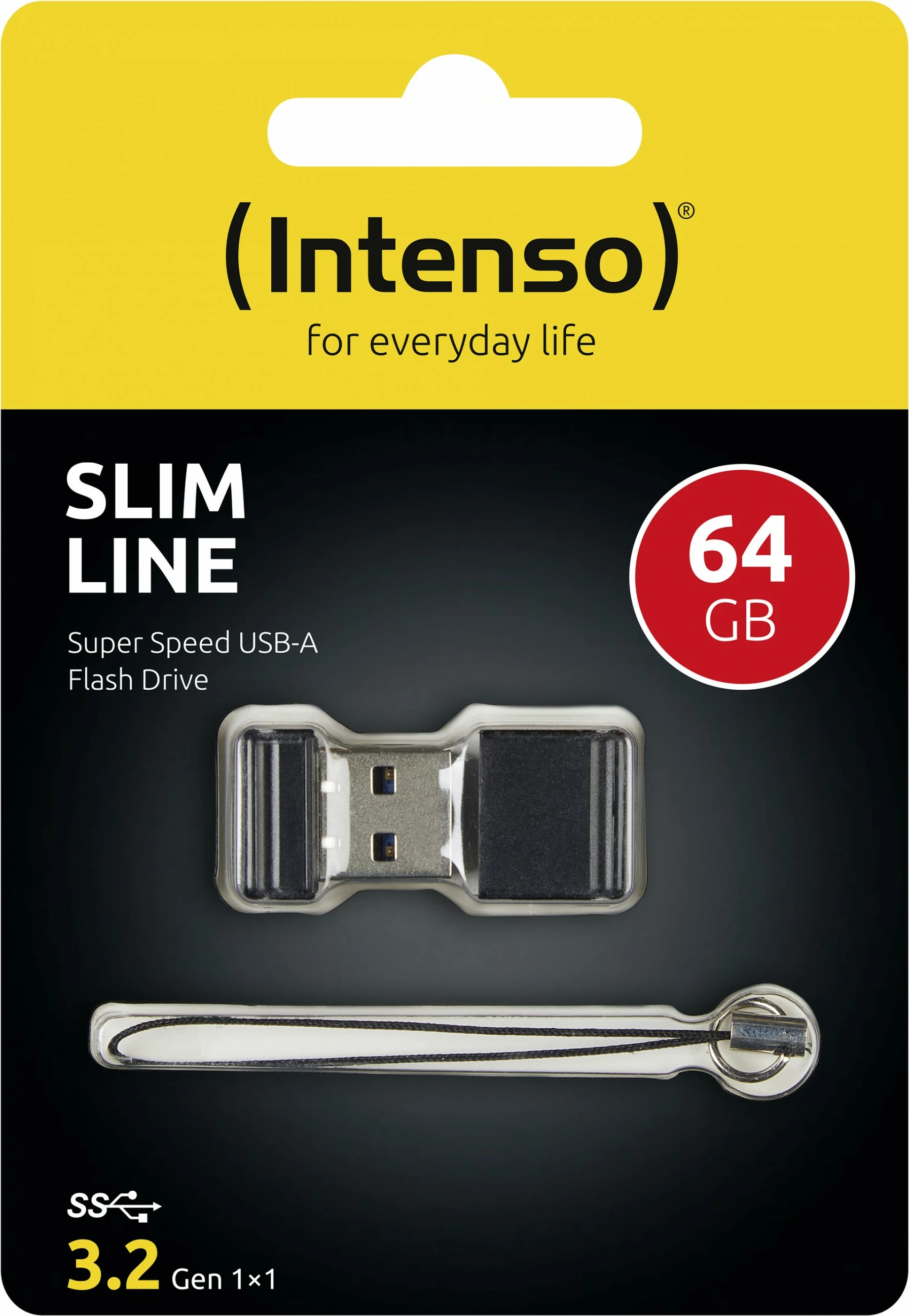 USB za shranjevanje Intenso Slim Line 64 GB, USB Type-A, 3.2 Gen 1, črn USB za shranjevanje Intenso Slim Line 64 GB, USB Type-A, 3.2 Gen 1, črn