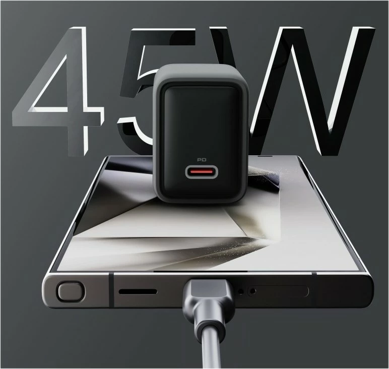 Stenski polnilec AUKEY PA-C2, 45 W, 1x USB-C, siv