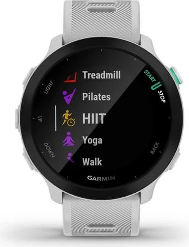Pametna ura Forerunner 55, 42 mm, GPS, iOS, Garmin, bela