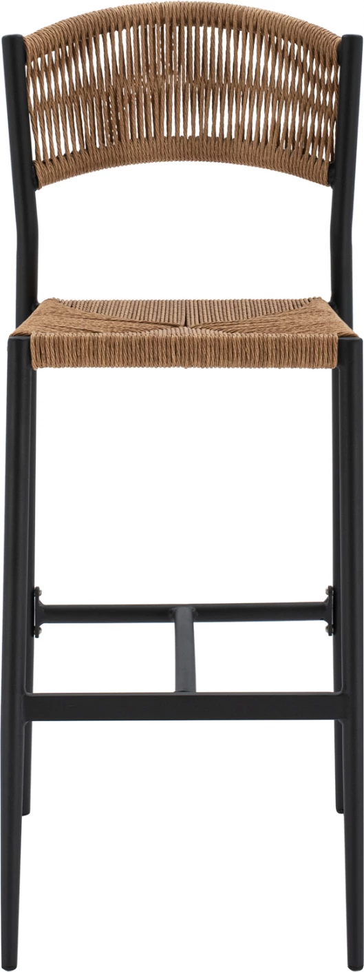 Aluminijasti barski stol v ogljeni barvi s PE vrvjo bež FH5789.02 45,5x56x111 cm