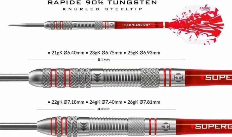 Profesionalne šipke za dart Harrows, uniseks, rdeče/sive