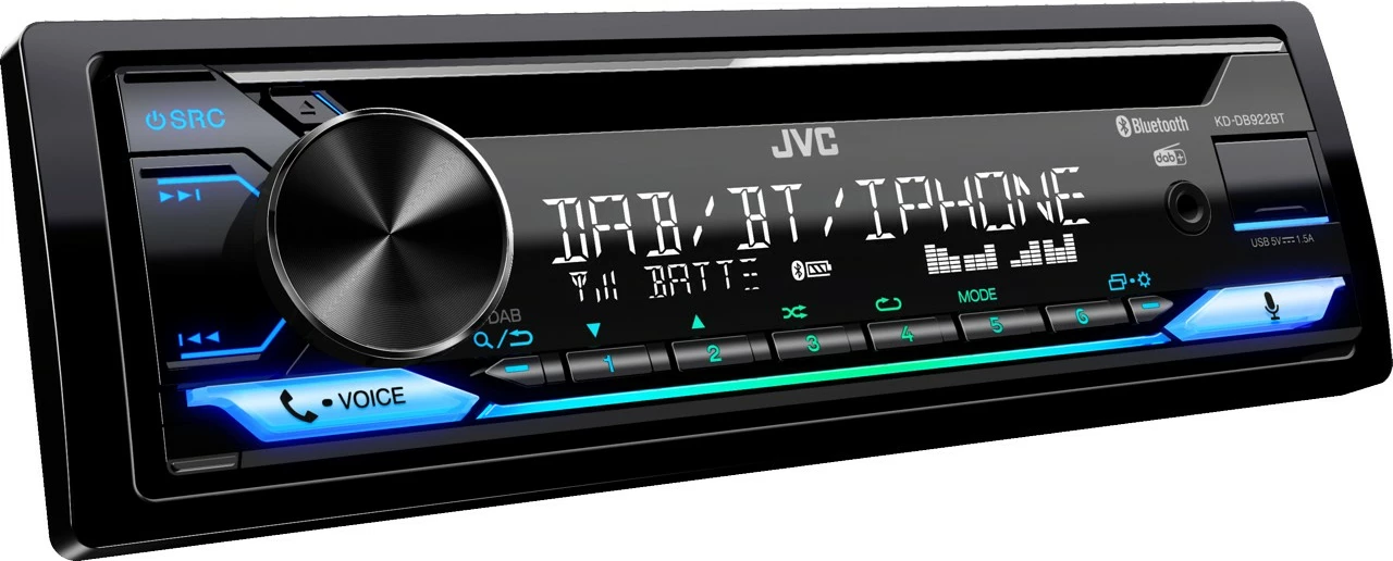 Avtoradio JVC KD-DB922BT, Bluetooth, 7.1 kanalov, USB, črn