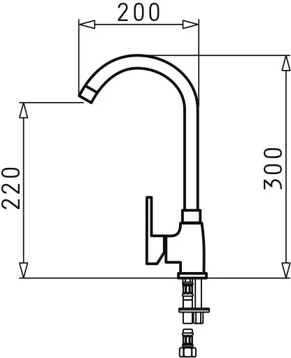 Kuhinjski pipa iz granita, PYRAMIS BELLO, 300 mm, polarno bela, z izvlečnim nastavkom