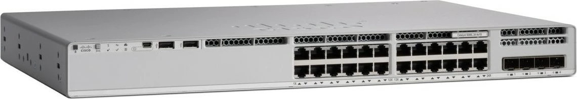 Stikalo Cisco C9200L-24PXG-2Y-E, 24 vrat, PoE, sivo