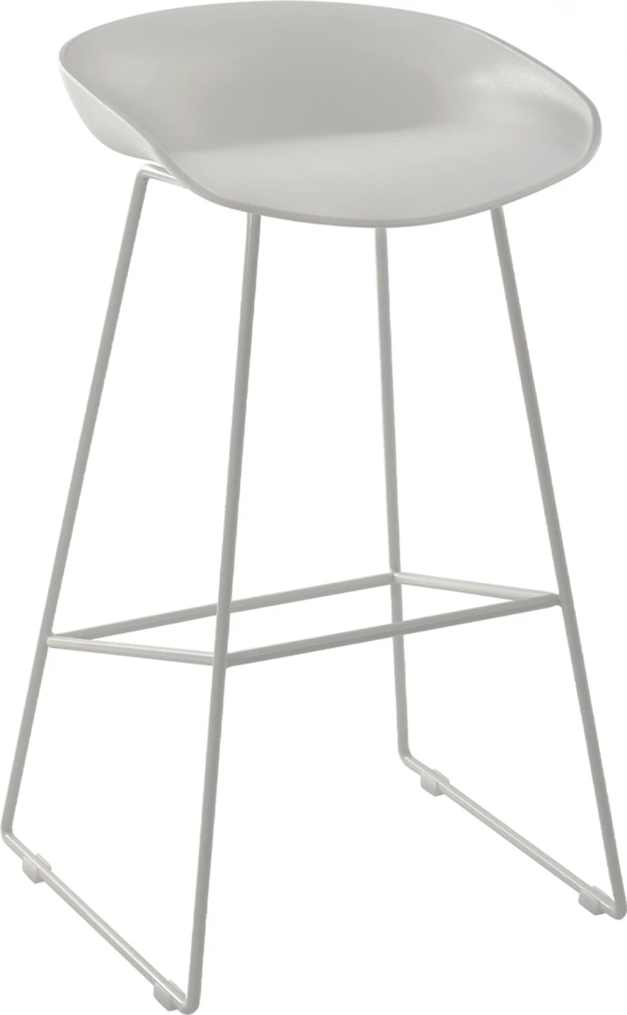 Stol FH8450.01 kovinski s sedežem PP bel 47x47x83cm, set 2 kosov