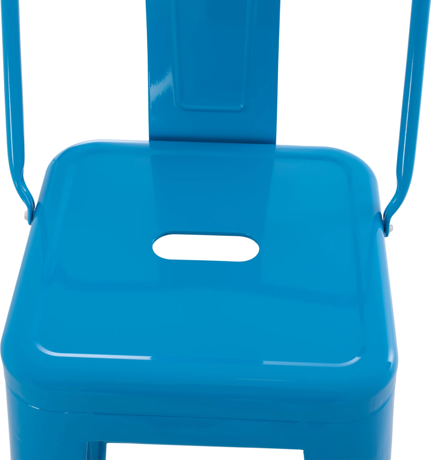 Kovinski barski stol Melita z naslonom v modri barvi FH8643.08 43x43x100 cm