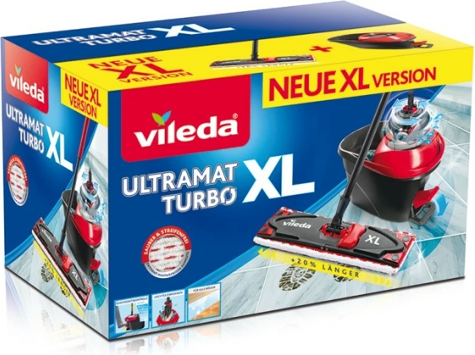 Raven mop Ultramat Turbo XL 161023, z vedrom, 42 cm, rdeče-črn, set