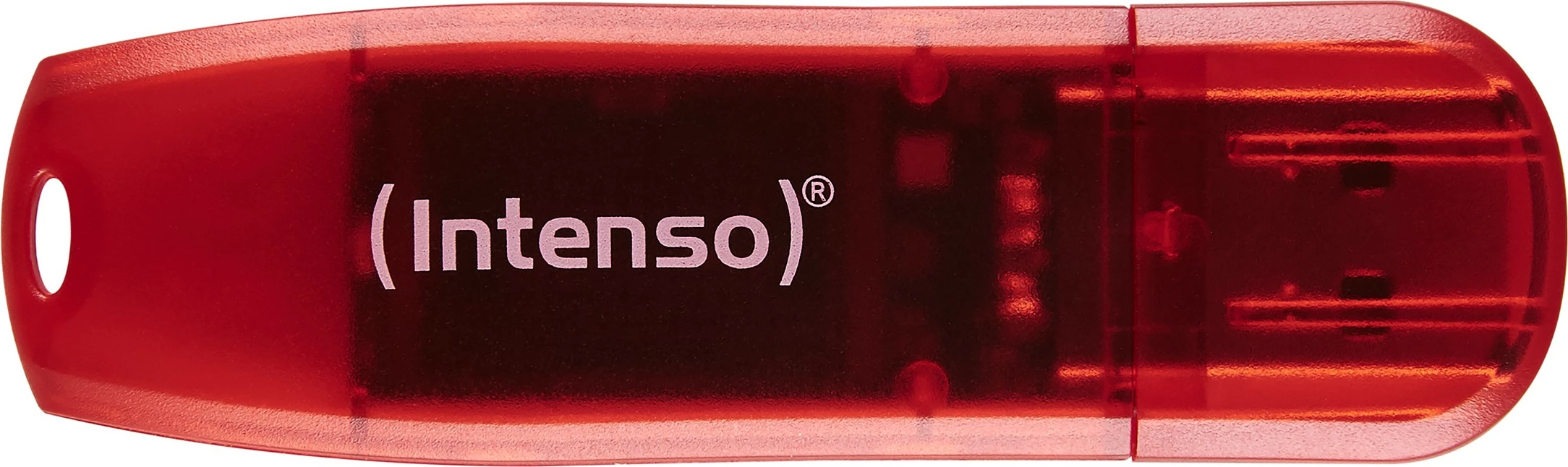 USB pomnilnik 128 GB, USB Type-A, rdeč, prozoren — Intenso Rainbow Line