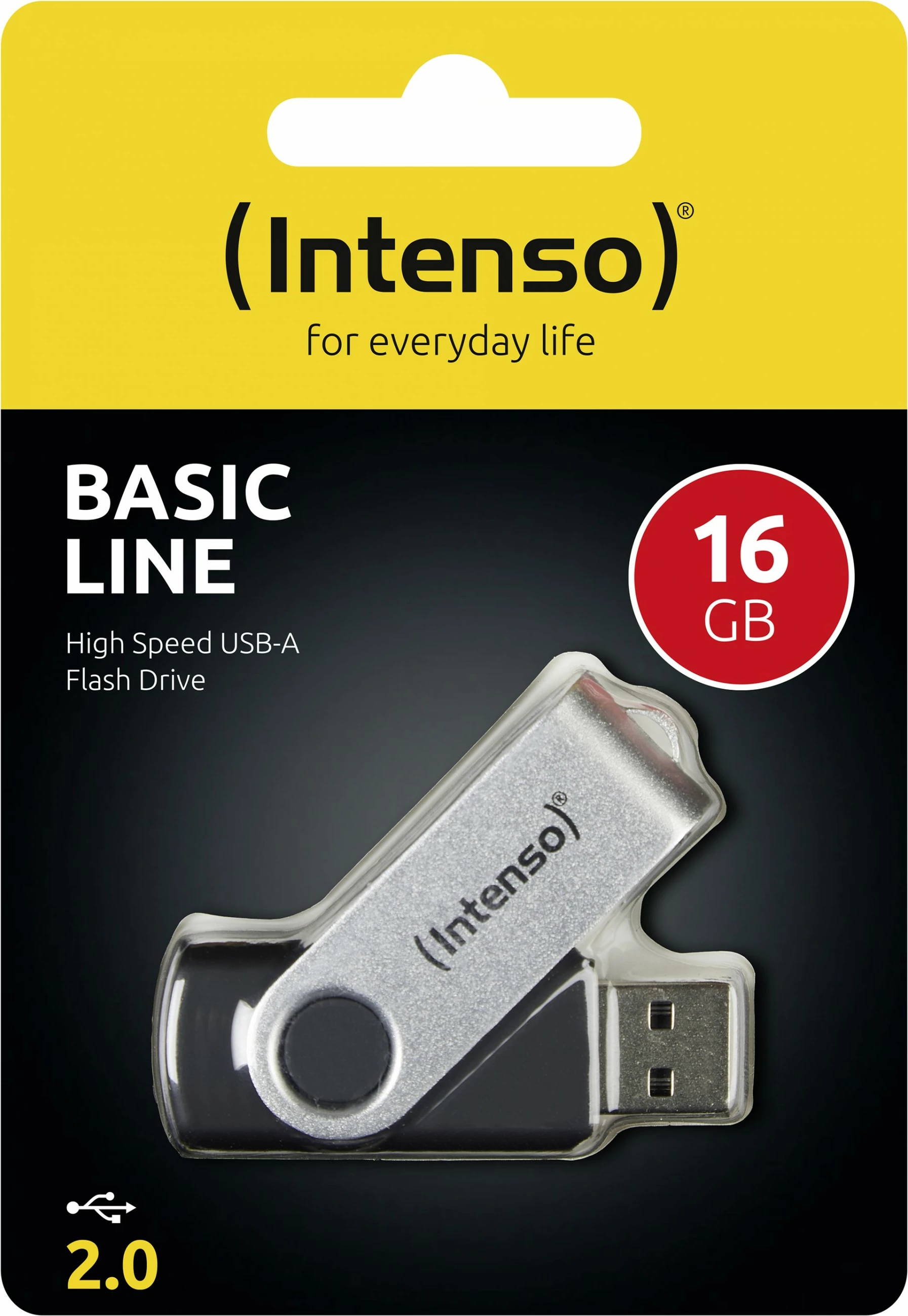 USB za shranjevanje Intenso Basic Line 16 GB, USB Type-A, 2.0, črno, srebrno USB za shranjevanje Intenso Basic Line 16 GB, USB Type-A, 2.0, črno, srebrno
