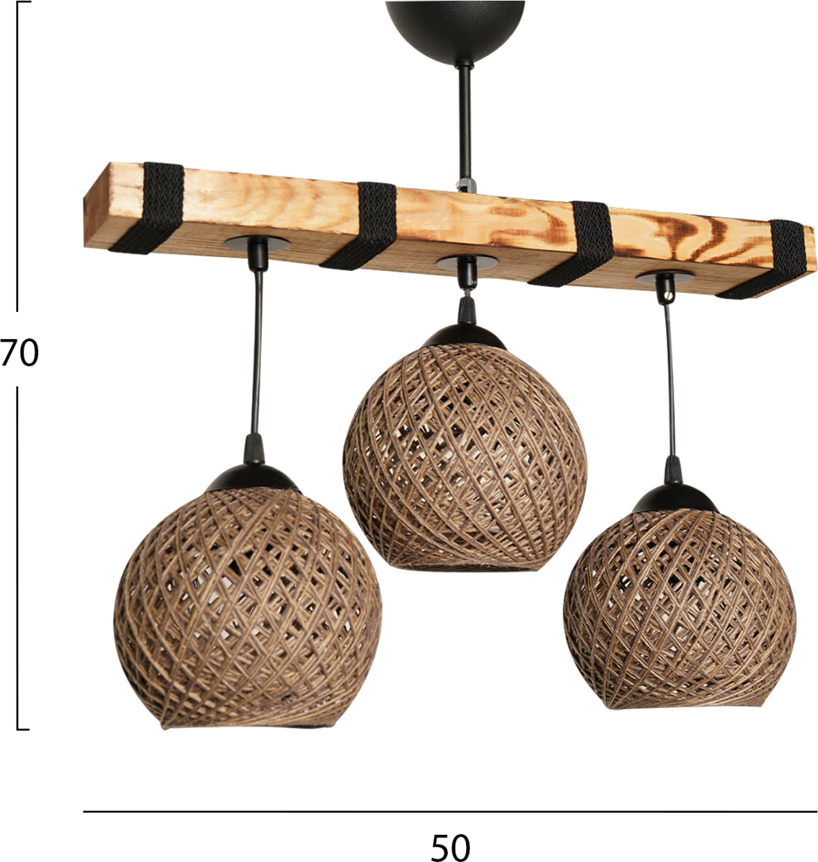 Notranja stropna svetilka s 3 lučmi FH7507.01 50x70 cm