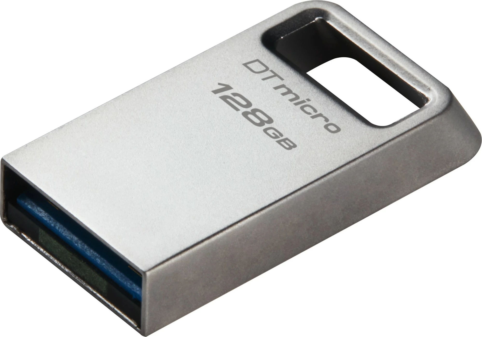 USB-pomnilnik 128 GB, USB 3.2 Gen 1, kovinski, srebrn — Kingston DataTraveler Micro