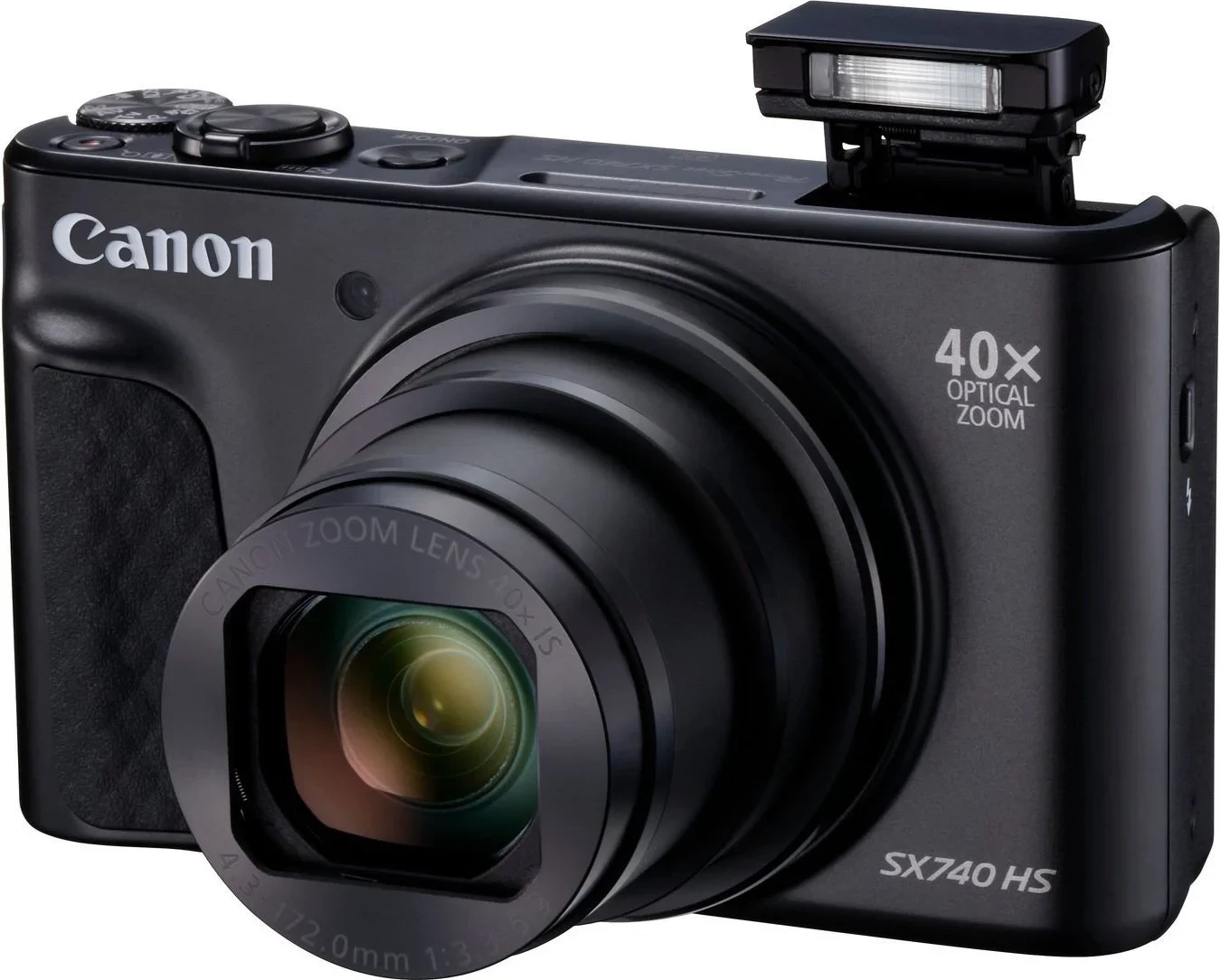 Kompaktni fotoaparat Canon PowerShot SX740 HS, 20,3 MP, 40x optični zoom, 4K, Wi‑Fi, črn