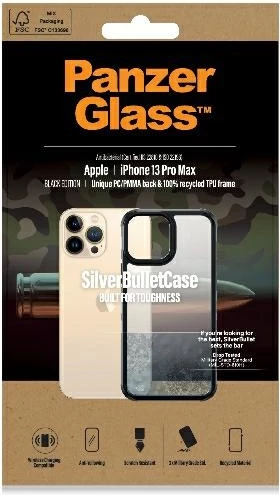 Zaščitni ovitek ClearCase PanzerGlass za iPhone 13 Pro Max, prozoren in črn