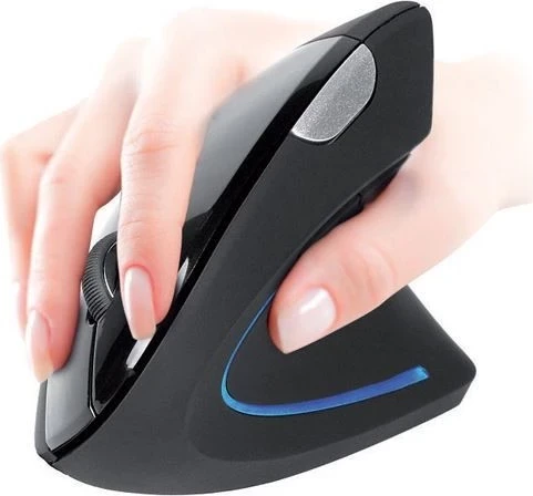 Vertikalni brezžični miš Tracer Flipper, črn