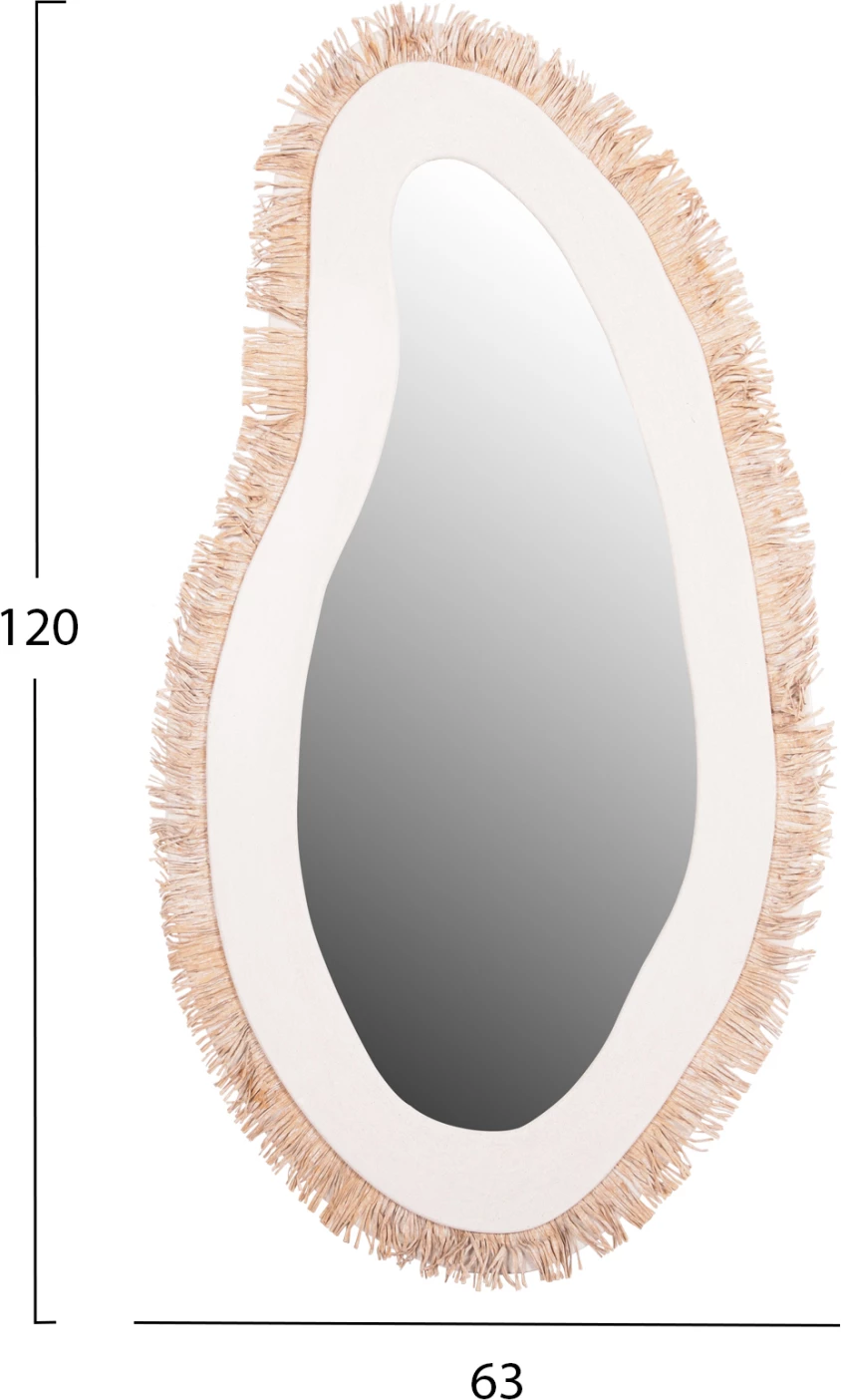 Stenski ogledalo serija Santorini FH4525 MDF v off-white dekor v bež 62x1,8x120Hcm