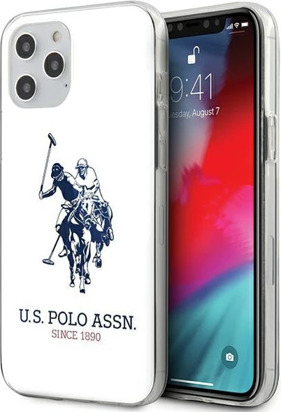 Ovitek za telefon za iPhone 12 Pro Max, Shiny Big Logo, U.S. Polo Assn. USHCP12LTPUHRWH, bel