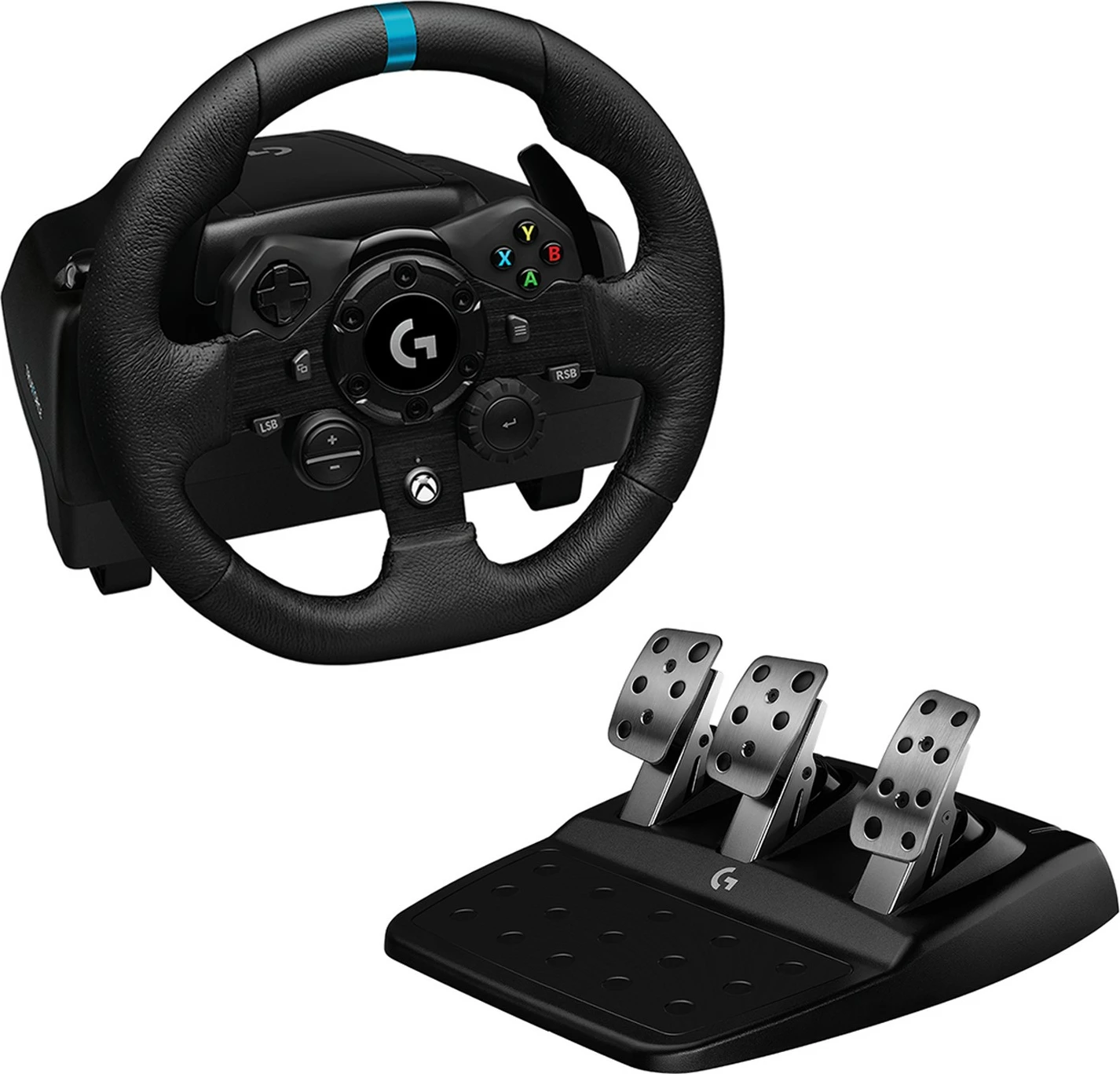 Dirkalni volan in pedala Logitech G923 za Xbox X|S, Xbox One in PC, 900°, črn