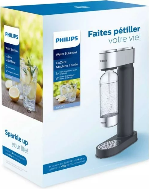 Saturator vode 1 L Philips GoZero ADD4902BK/10, inox, črn Saturator vode 1 L Philips GoZero ADD4902BK/10, inox, črn