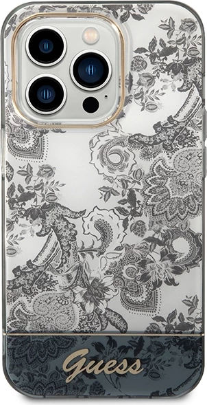 Ovitek Porcelain Collection Guess za iPhone 14 Pro Max 6,7", siv