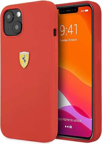 Ovitek Ferrari FESSIHCP13SRE za iPhone 13 mini 5,4", silikon, rdeč