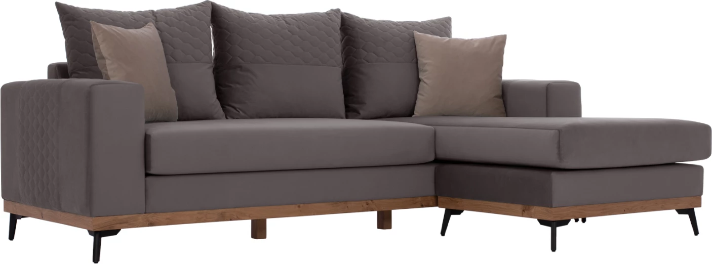 Kotna sedežna garnitura PORTOFINO, siva, visoke noge