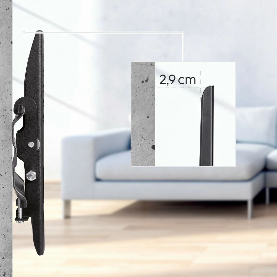 Stenski nosilec za TV za LCD/LED 19–48 palcev, VESA 200x200, črn Hama 220806