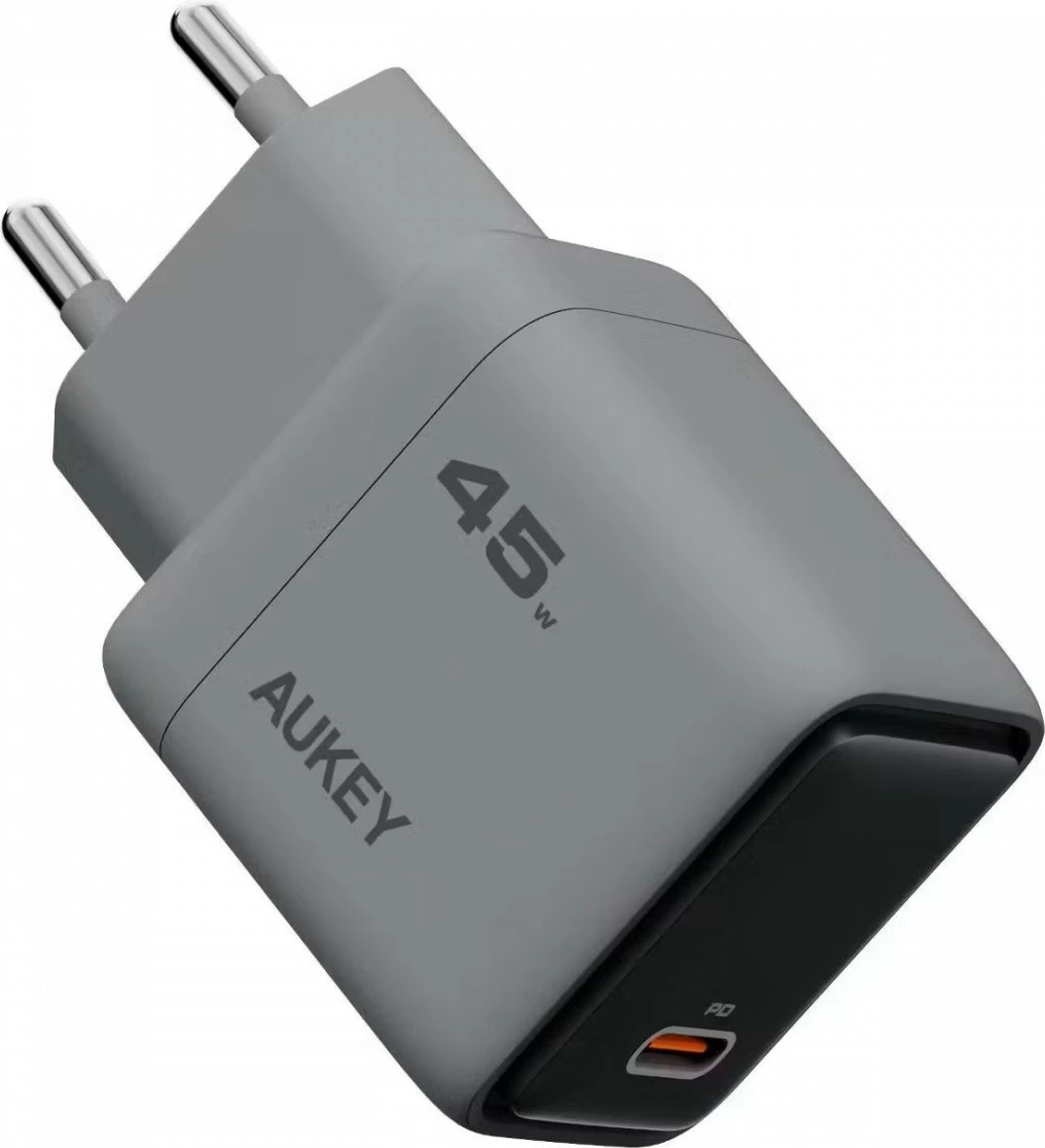 Stenski polnilec AUKEY PA-C2, 45 W, 1x USB-C, siv