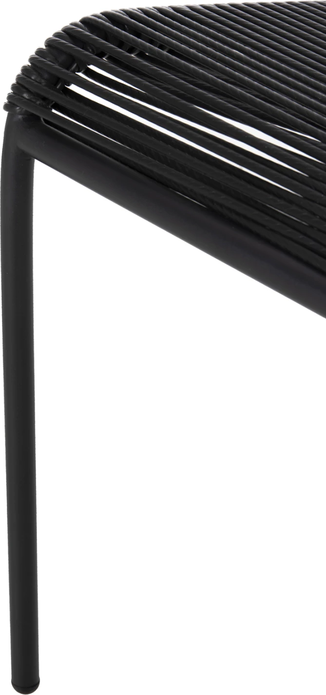 Stol SUKI FH6053.02 kovinski in sintetični ratan v črni barvi 54x62x80H cm