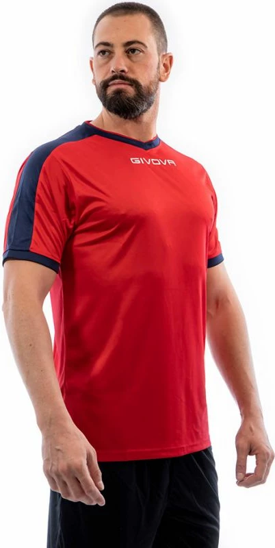 Majica za moške, rdeča in temno modra, Givova Revolution Interlock M MAC04 1204