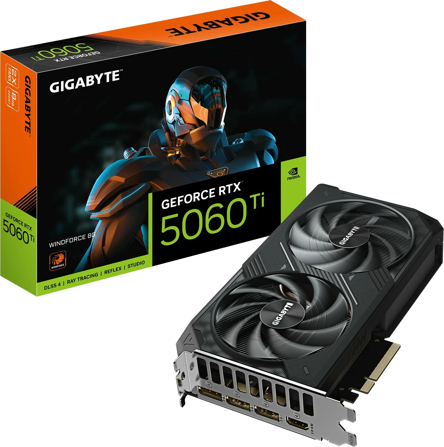 Grafična kartica Gigabyte GeForce RTX 5060 Ti, 8GB GDDR7, WINDFORCE 2X, črna