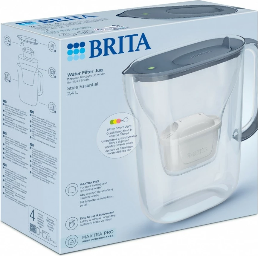 Filtrirni vrč za vodo Brita Style Essential, 2,4 L, grafit
