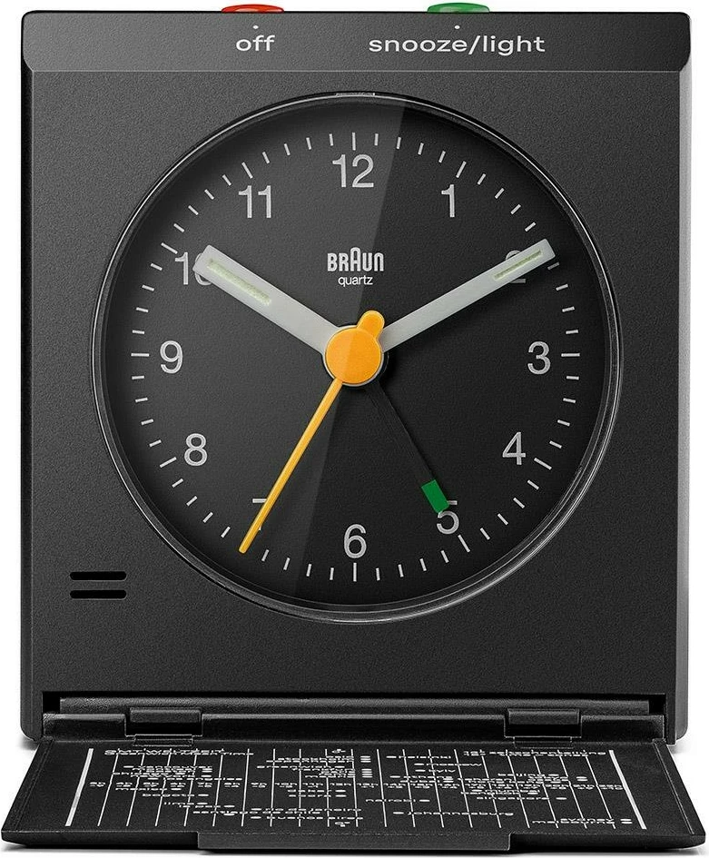 Alarmna ura, Braun BC 05 B, quartz, s funkcijo osvetlitve in dremeža, črna
