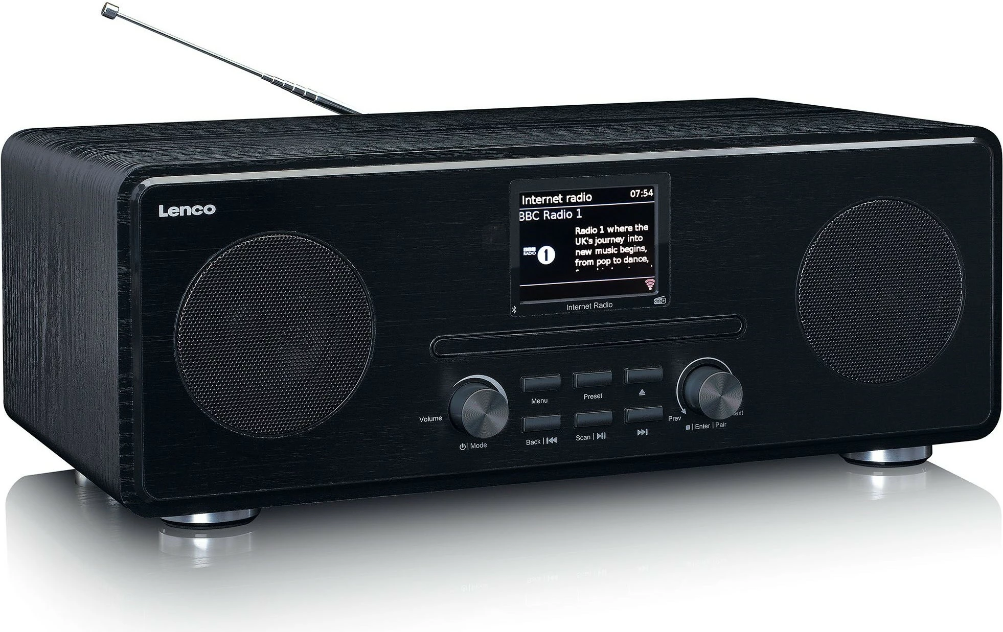 Internetni radio Lenco DIR-260BK, DAB+, Bluetooth, CD, 2x zvočnika, črn Internetni radio Lenco DIR-260BK, DAB+, Bluetooth, CD, 2x zvočnika, črn