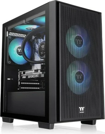 Računalniško ohišje Micro Tower, Thermaltake Versa H16 TG, ARGB, črno